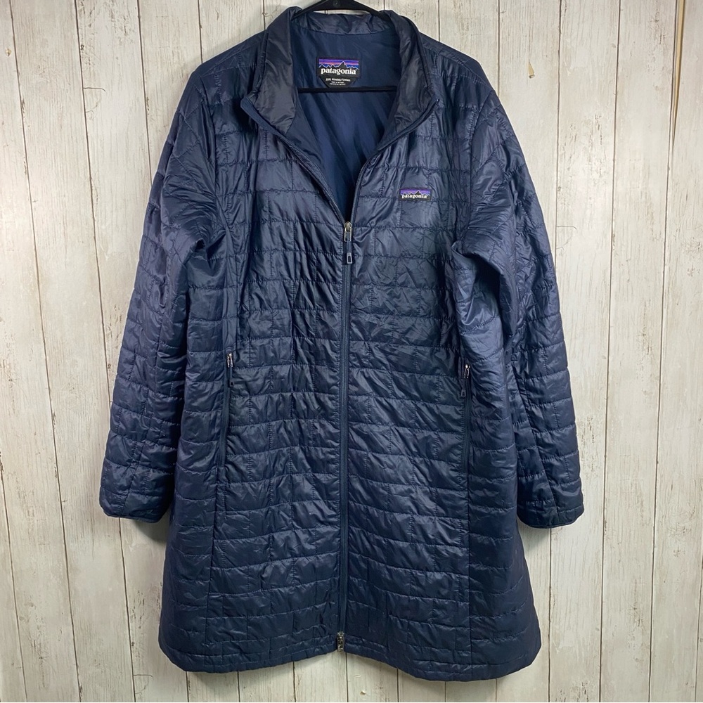 Patagonia Women's Nano Puff Parka Long Trench Navy XXL